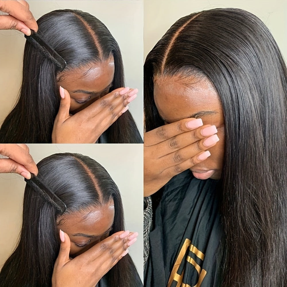 Synthetic Wig 13x4 Straight Lace Front in Natural Black with Glueless Cap and 26- or 32-Inch Length — image 6
