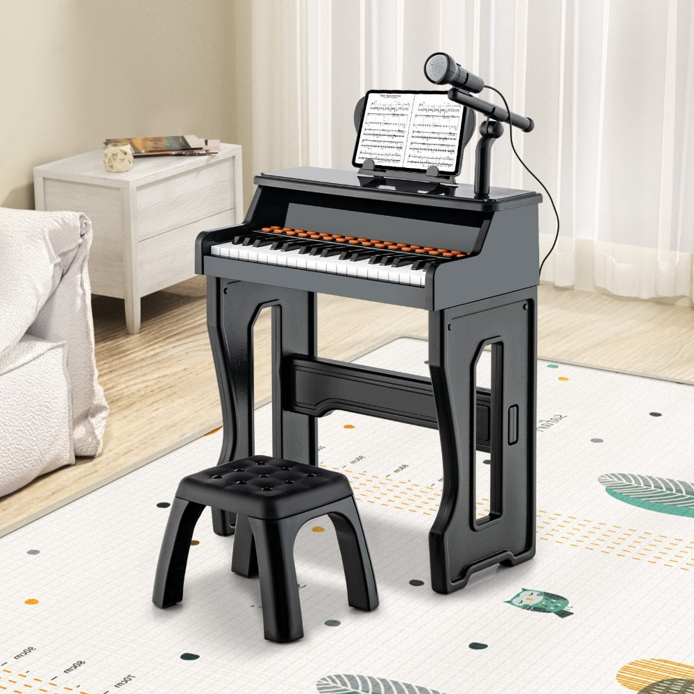 Kids Piano Set 37 Keys with Microphone, Detachable Music Stand & Stool, 22 Demos 8 Tones 8 Percussion Effects — image 4