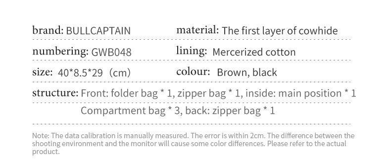 Full-grain Leather Large-capacity Men's Briefcase