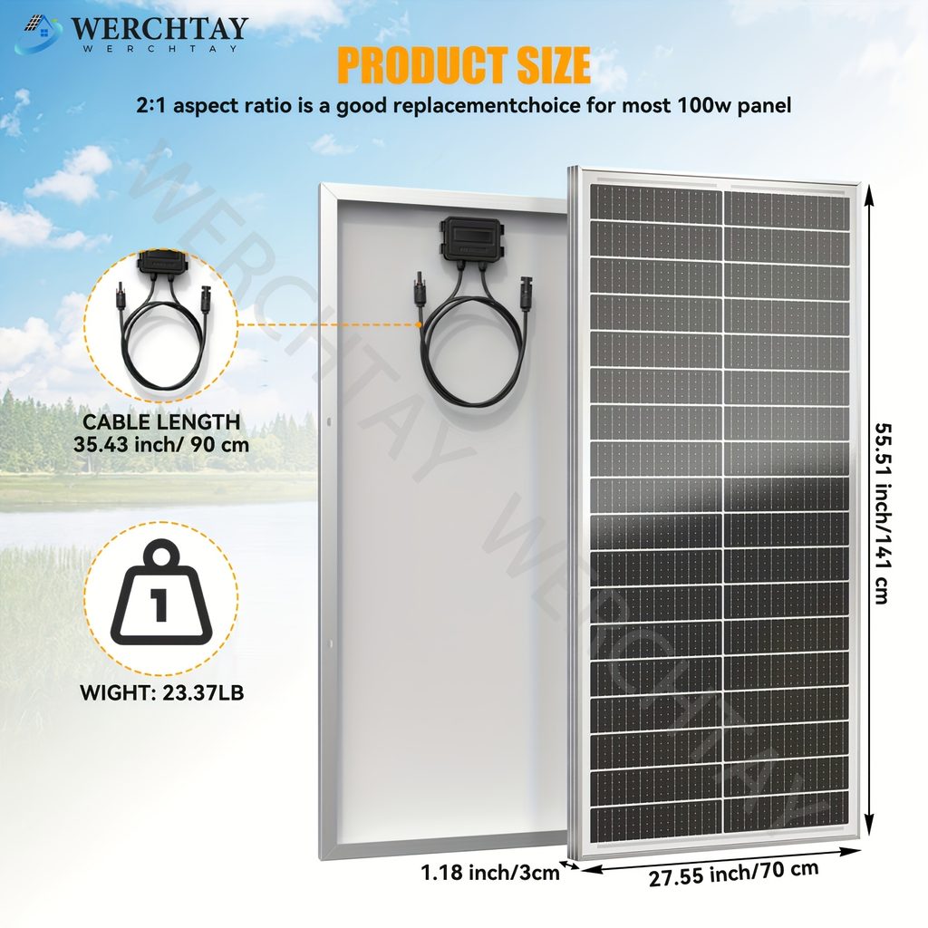 Two-Piece 400W Total Solar Panel Kit with 200W Modules, 148 x 67 cm Frames and PV Cables Pictured — image 5