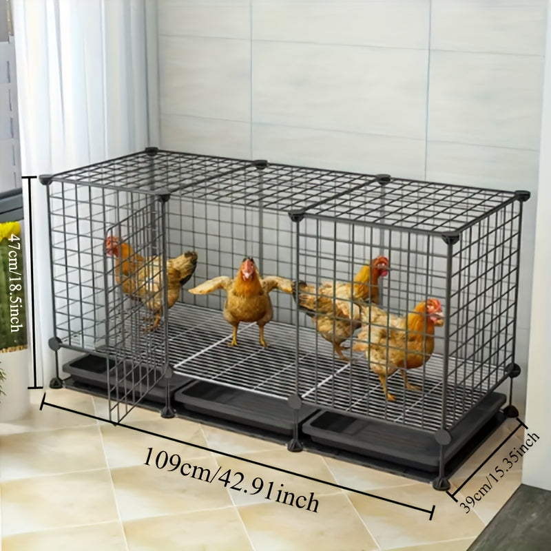 Small Animal Playpen & Pet Cage with Removable Tray, Indoor Outdoor Enclosure for Rabbits, Chickens — image 3