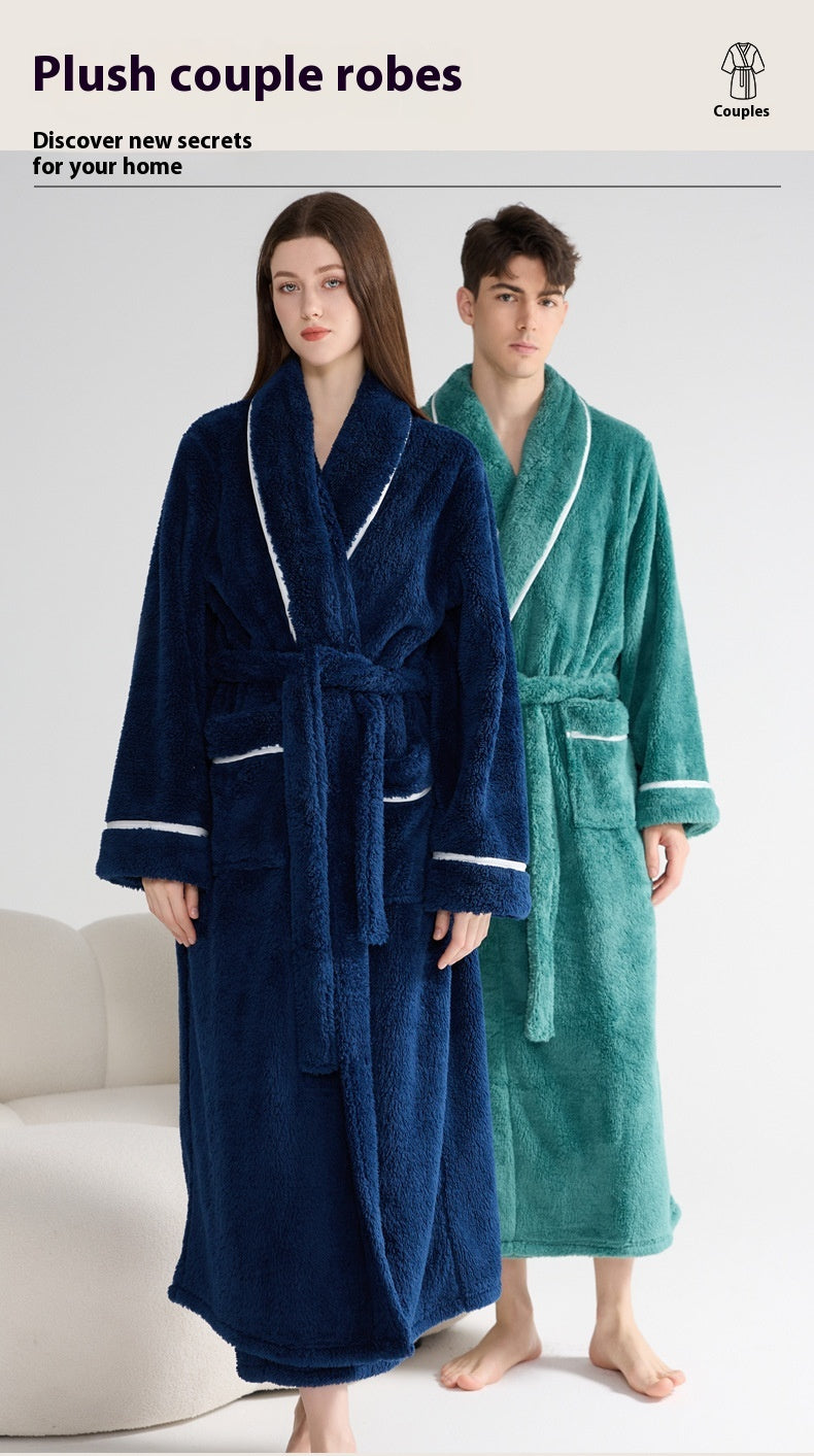 Autumn And Winter Thick Night-robe Couple Style