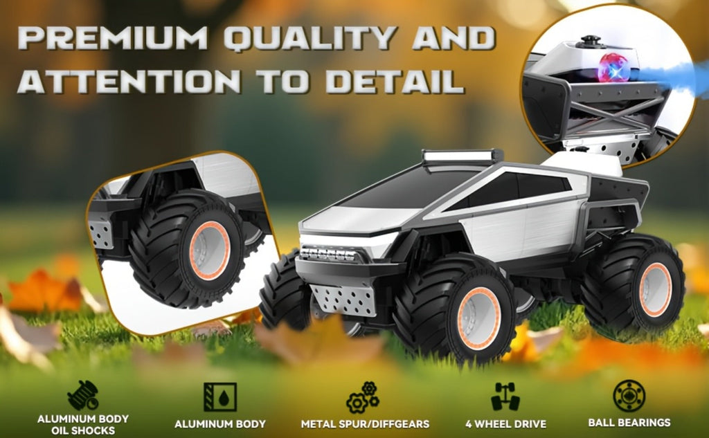 1:12 Scale RC Monster Truck 4WD, Remote Control Cybertruck & Pickup Truck with LED Lights & Sound Effects — image 15