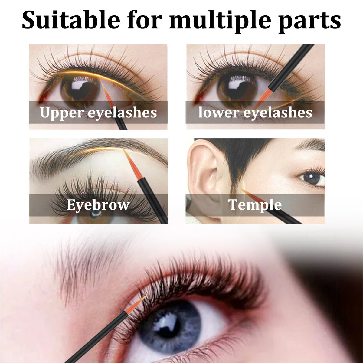 Eyelash Serum, Natural Beauty Curl Black Thick Slender Long Gentle Not Easily Stained Mascara