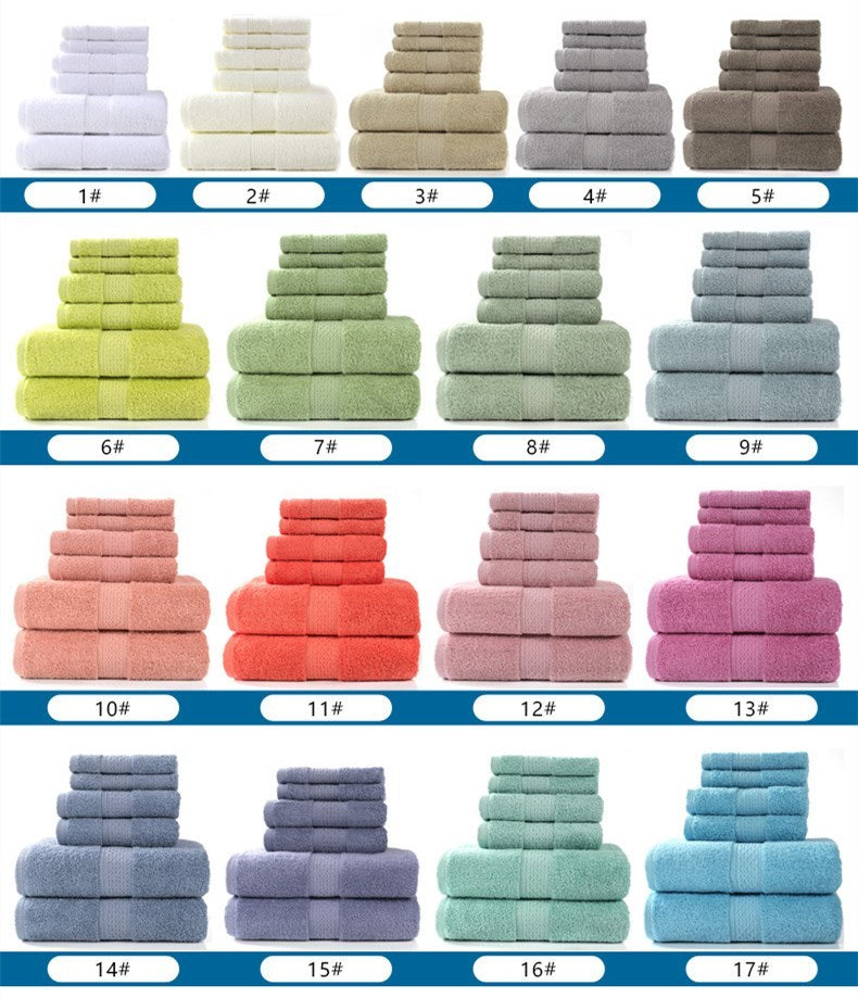 Premium Cotton Towel Set - 3 or 6 Piece Absorbent Bath Towels