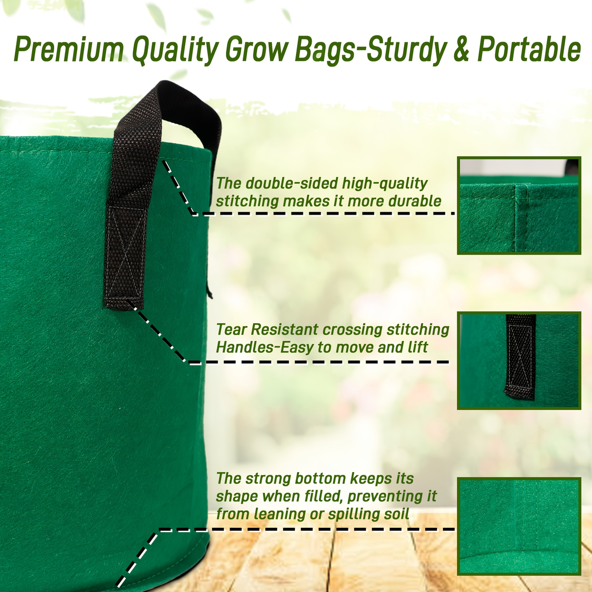5/7/10/15 Gallon Plant Grow Bags, 7Pack Colourful Fabric Planters Plant Pots Garden Bags To Grow Vegetables With Reinforced H