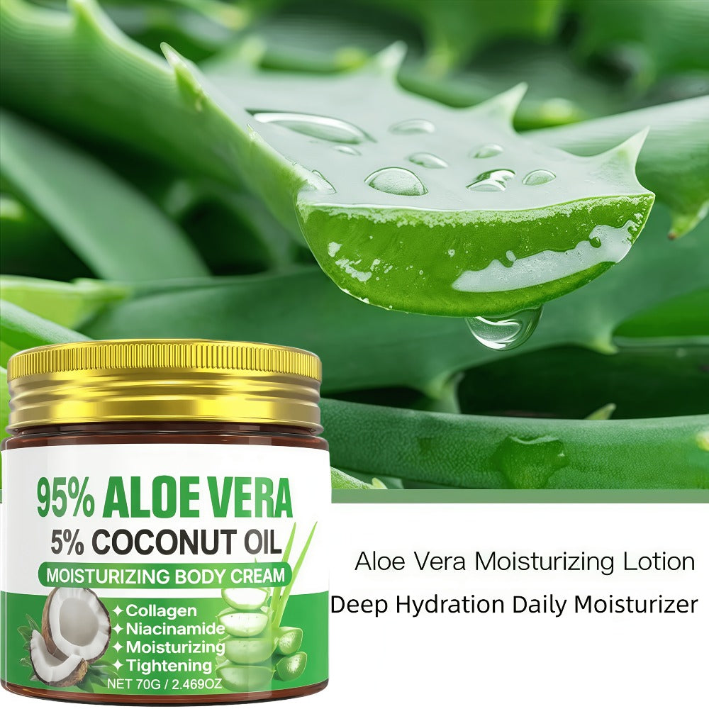 Aloe Vera Collagen Face Cream, Two Jar Set with Hyaluronic Acid and Coconut Oil for Daily Moisture — image 7