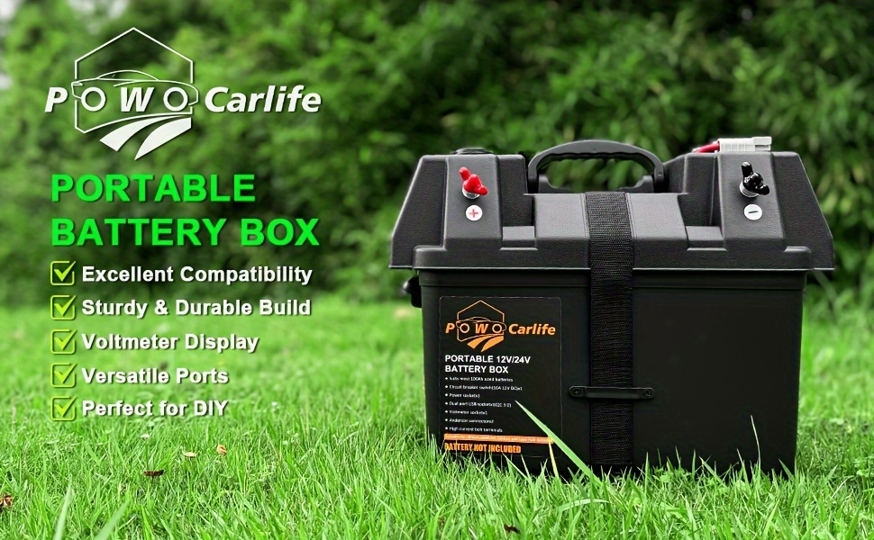 RV Battery Box Power Center Group 24-31 Smart Battery Holder with QC3.0 PD Fast Charge USB DC for an Everyday Personal Care R