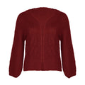 Pure Color Jacquard Blouse Jacket Casual Loose Cardigan Sweater Coat Women