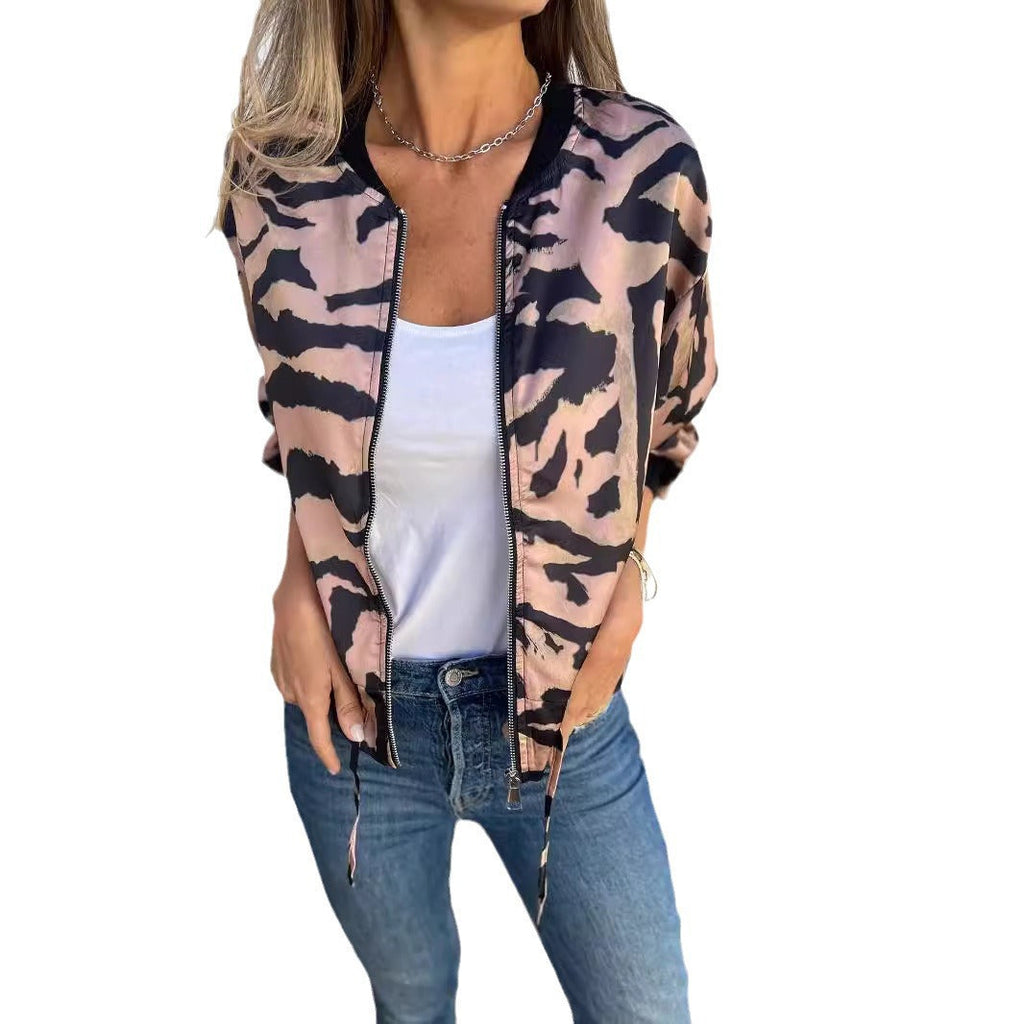 Jacket Zipper Coat Top Women