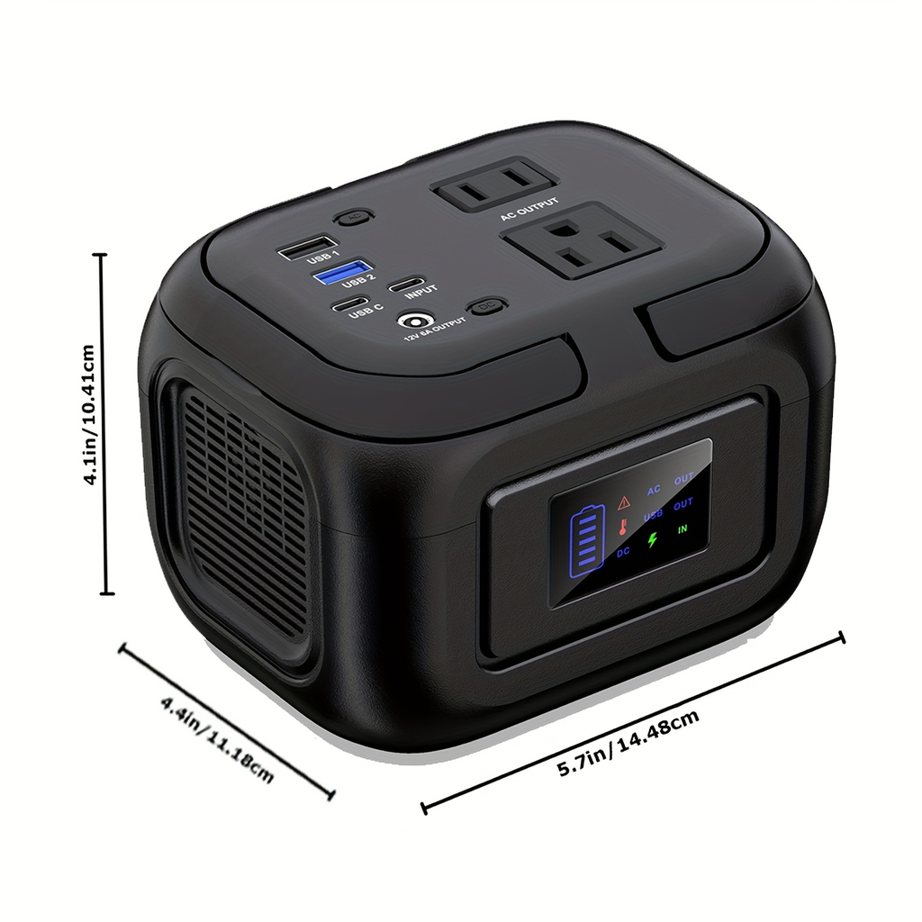 Portable Power Station 120W 97.68Wh Solar Generator with AC Outlet USB-A USB-C DC Output Battery Bank for Camping RV Home Eme