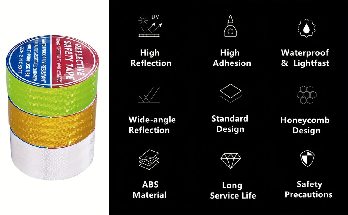 DOT-C2 Reflective Tape 2"x60' High Intensity Prismatic Self-Adhesive Safety Strip – Waterproof Wear-Resistant Ultra Bright fo