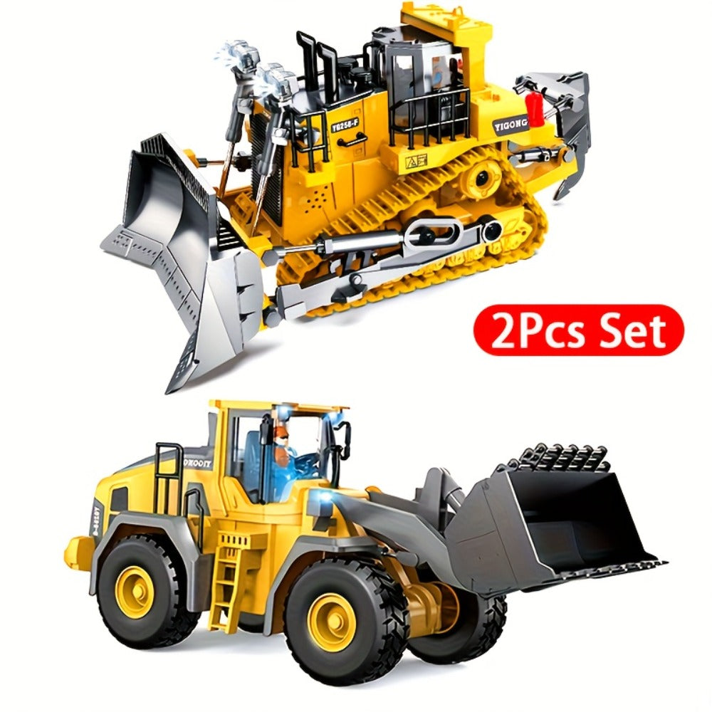 RC Excavator Toy 1:18 Scale 2.4GHz Remote Control with Metal Scoop 680-Degree Rotation Lights & Sound — image 6