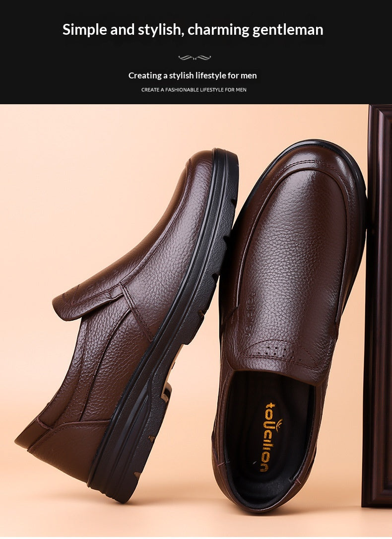 Men's Genuine Leather Lace-up Business Casual Shoes