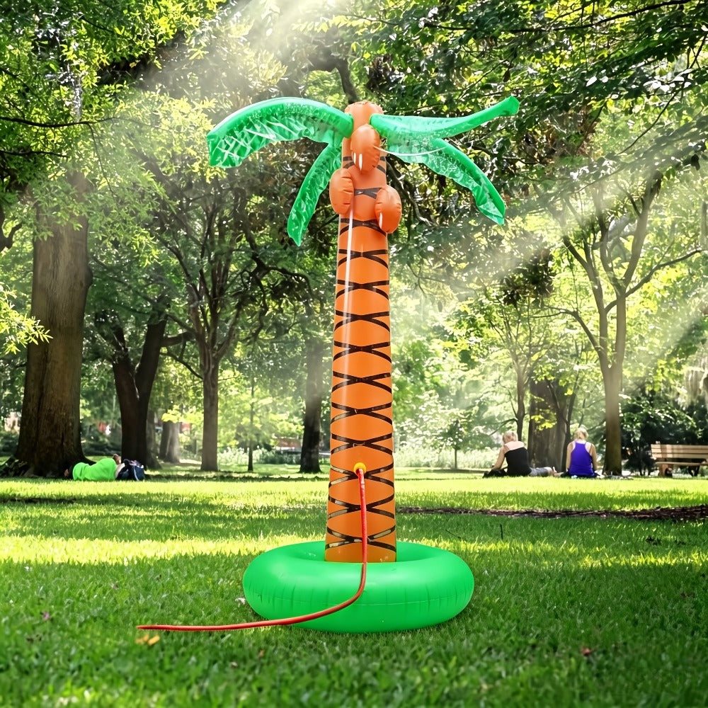61-Inch Inflatable Palm Tree Sprinkler with 360-Degree Water Spray, Hose Connector and Mixed Tropical Colors — image 5
