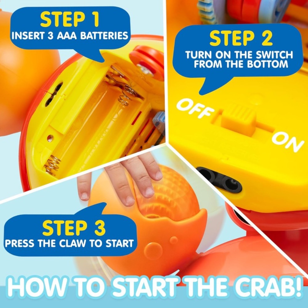 Musical Crawling Crab Toy with Light-Up Buttons, Moving Claws and Obstacle-Avoiding Motion — image 2