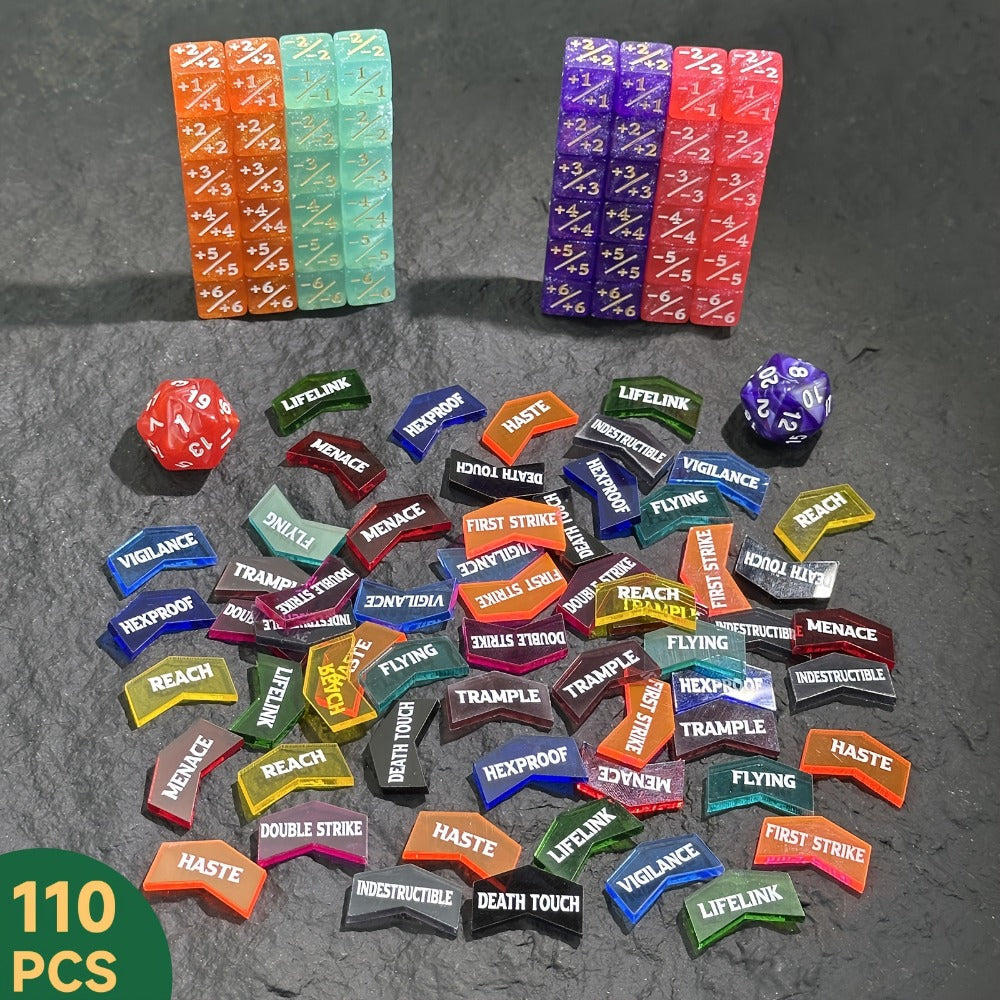 MTG Counter Dice Set 110pcs with the Listed Color, Size or Set Options for Everyday Use, with the Listed Configuration — imag