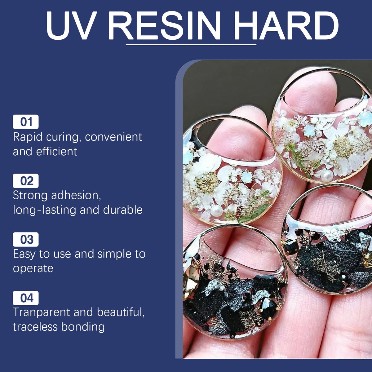 Resin Glue, Handmade Creative Resin Drops High Transparent Quick Drying Glue Odorless Crystal Drops