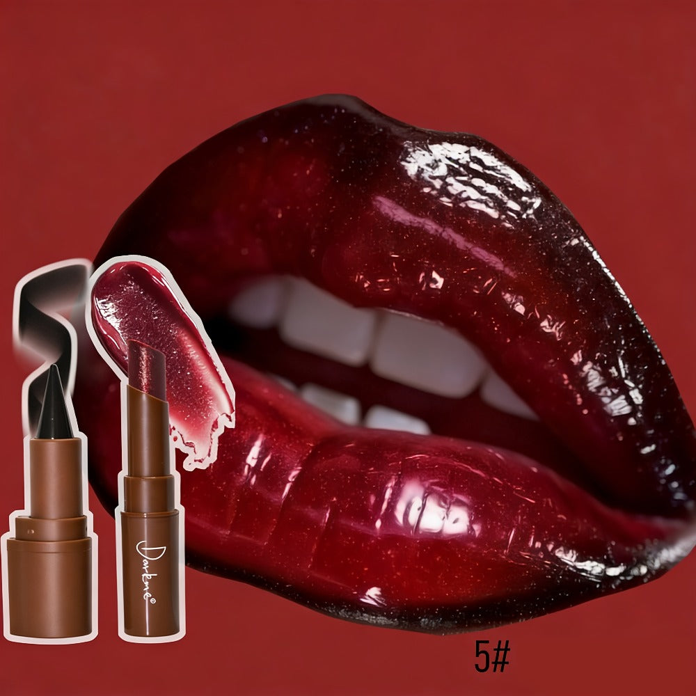 Metallic Lipstick & Lip Liner Pen Set for Women, 3D Full Lip Shape High-Shine Glossy Finish, Smudge-Proof All-Day Wear — imag