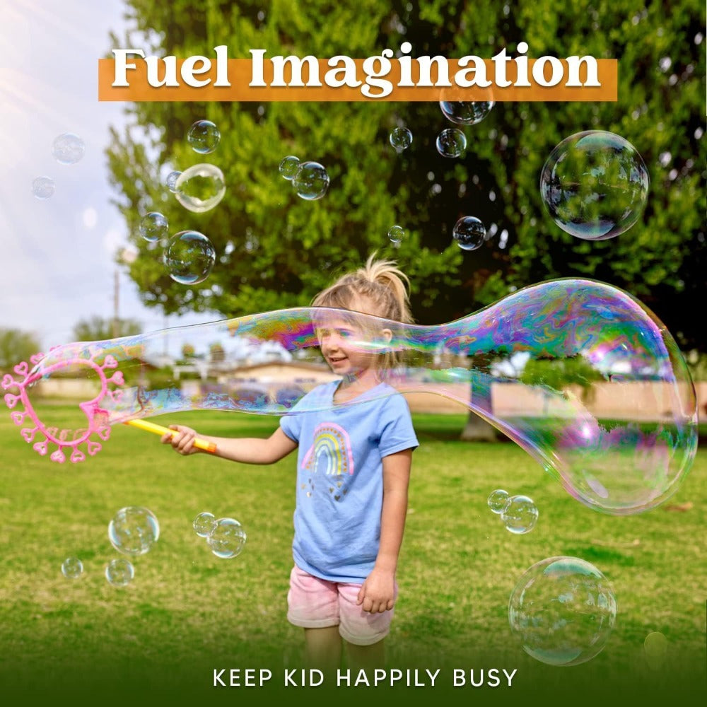 Giant Bubble Wands Set 18 Pieces, 3 Sizes with Tray & Concentrated Solution for Parties, Celebrations and Guest Favors — imag