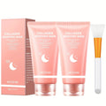Hydrolyzed Collagen Night Mask with Brush – Niacinamide Hyaluronic Acid Vitamin C Korean Skincare Sleeping Mask for Elasticit