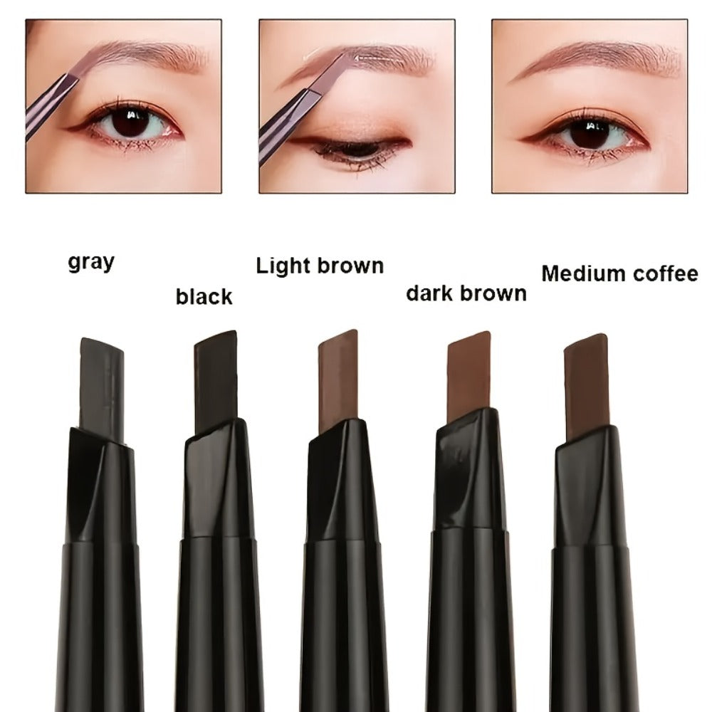Eyebrow Pencil 12-Pack Double-Ended Waterproof – Automatic Twist-Up Brow Pencil with Spoolie Brush, 4 Natural Shades — image 