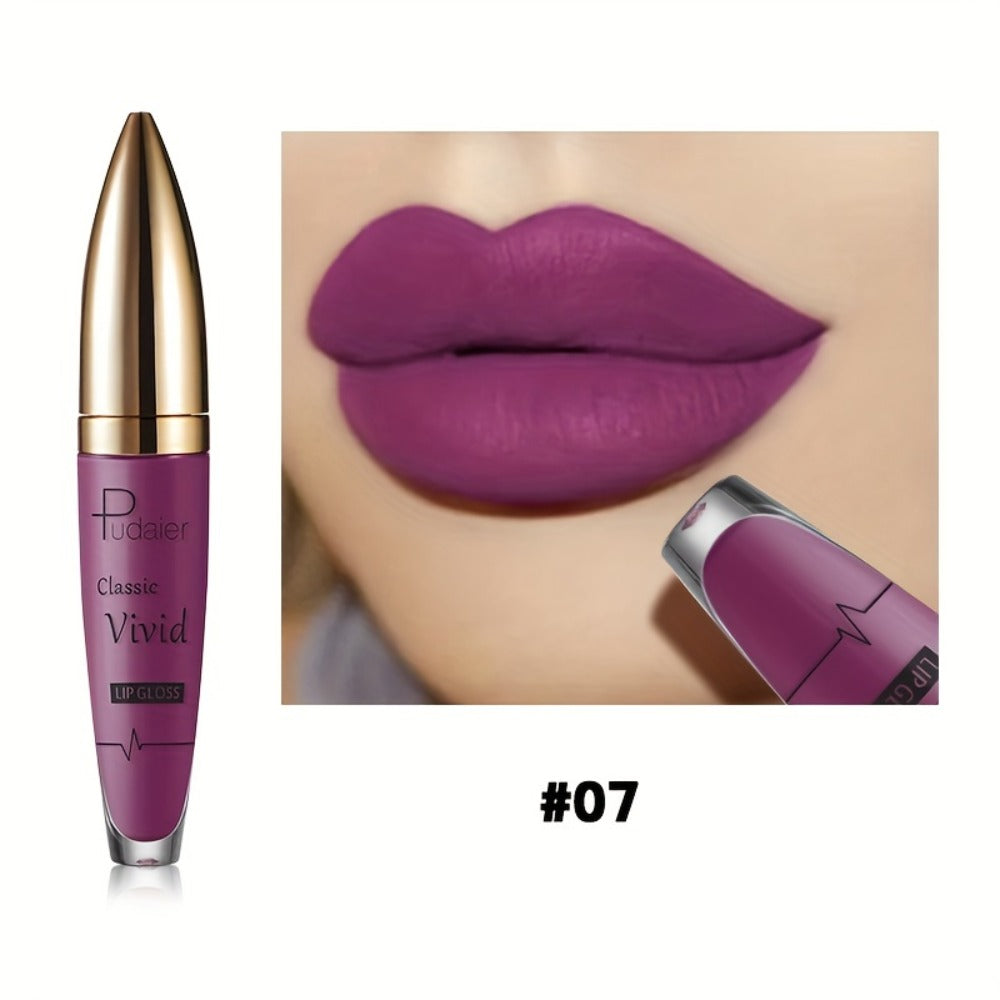 Matte Liquid Lip Color in Seven Numbered Shades with 8.5cm Clear Tube and Pointed Gold Cap — image 9