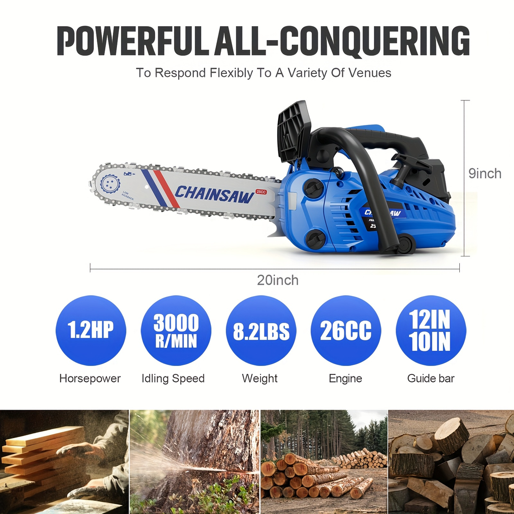 Mixed Gas Chainsaw Options with 12-Inch Compact Color Models and 20-Inch BlackRed Configuration — image 14