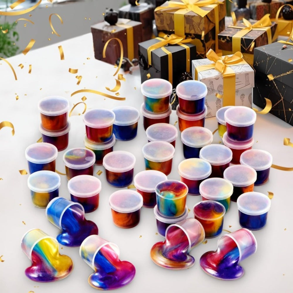 Galaxy Slime Party Favors for Kids 36 Pack Bulk Slime Cups Stretchy Non-Sticky Classroom for Parties, Celebrations and Guest 
