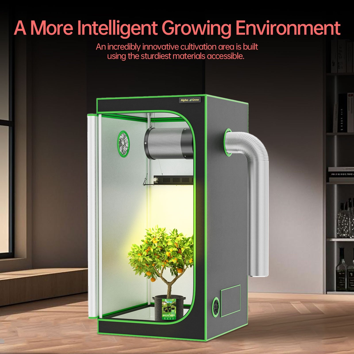 Grow Tent 1680D Thickened Mylar with Observation Window & Floor Tray, Pro-Grade Indoor Hydroponic Growing — image 14