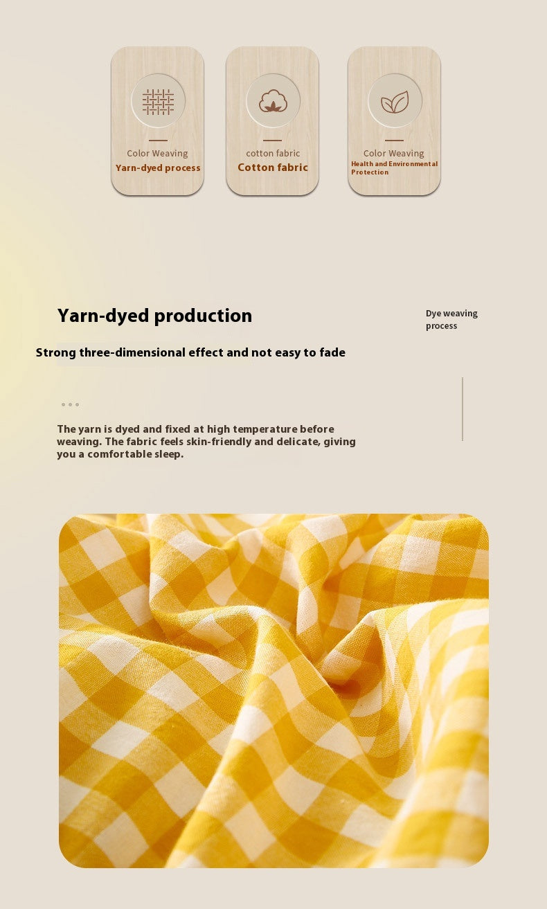 Washed Cotton Pillowcase Yarn-dyed Double-piece Types A And B Single Pillowcase