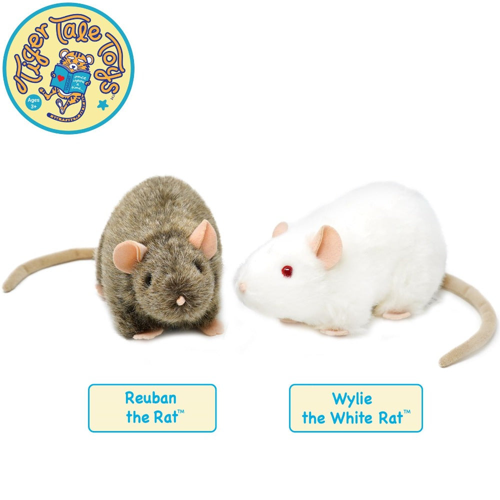 Plush Toy Reuben Realistic Brown Rat 7-Inch Stuffed Animal with Story Card for Character Display, Room Decor and Gift Present