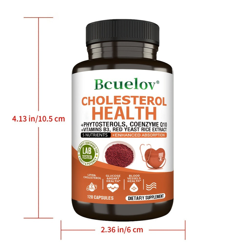 Herbal Supplement with Bcuelov Label, Phytosterols CoQ10 and Red Yeast Rice Capsules, 120 Count — image 12