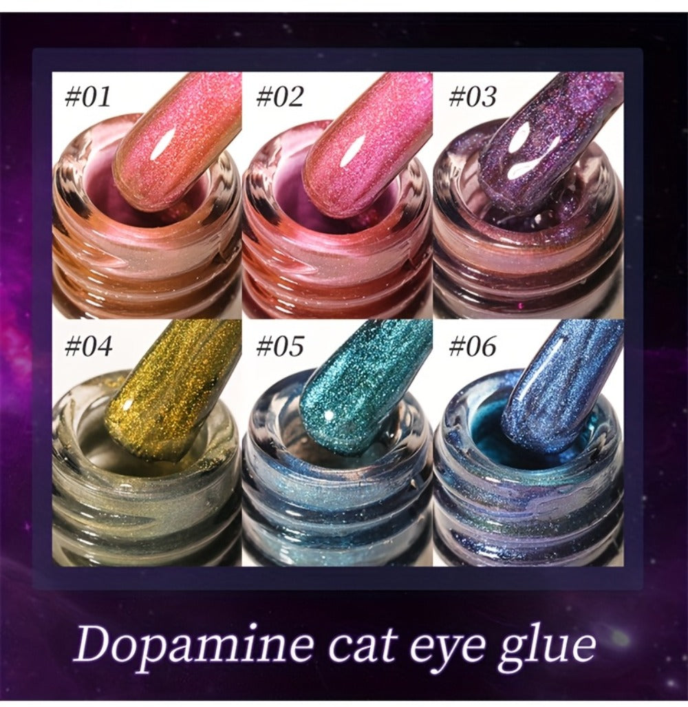 Dopamine Cat Eye Gel Polish Set with Six Magnetic Colors and Photo Frame Bottles for UV LED Nail Art — image 13