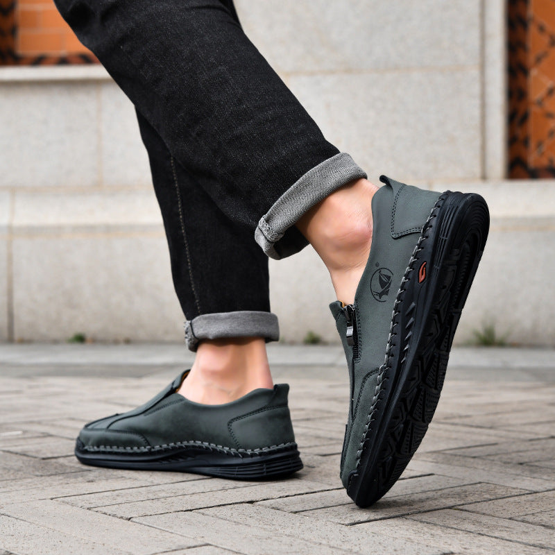 Mens Lace-up Leather Outdoor Casual Shoes