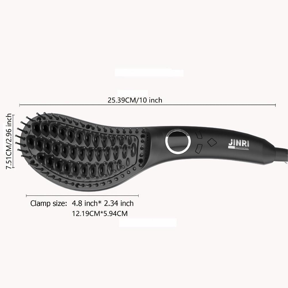 Ceramic Hair Straightener Brush 30 Sec Fast Heat Anti-Scald Straightening Comb Soft Touch, for Home, Travel and Salon Hair St