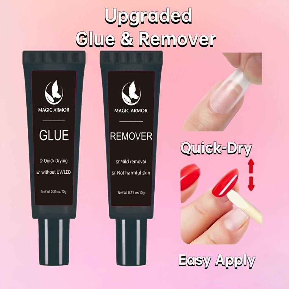 Press On Nail Glue and Remover Kit with 10g Clear Drying Adhesive for Acrylic and False Nails — image 3