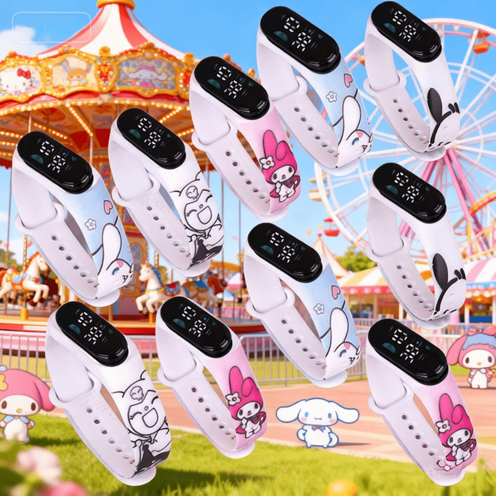 Sanrio Kuromi My Melody Kids Electronic Sports Watch Set 10 Pack, Kawaii Anime 4-Color Mix — image 9
