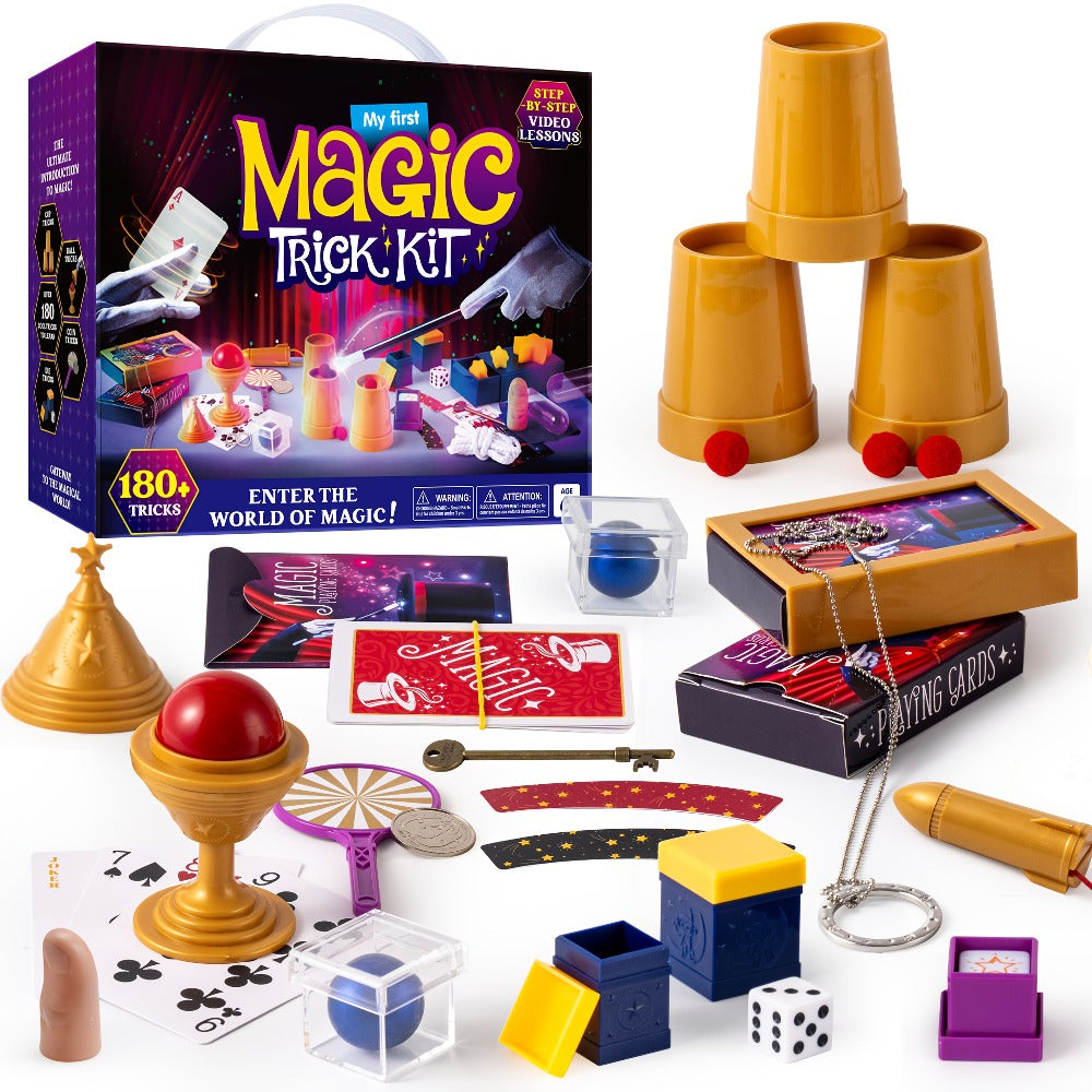 180+ Magic Tricks Kit for Kids, Complete Magician Starter Set with Step-by-Step Video Lessons, Magic Wand — image 1