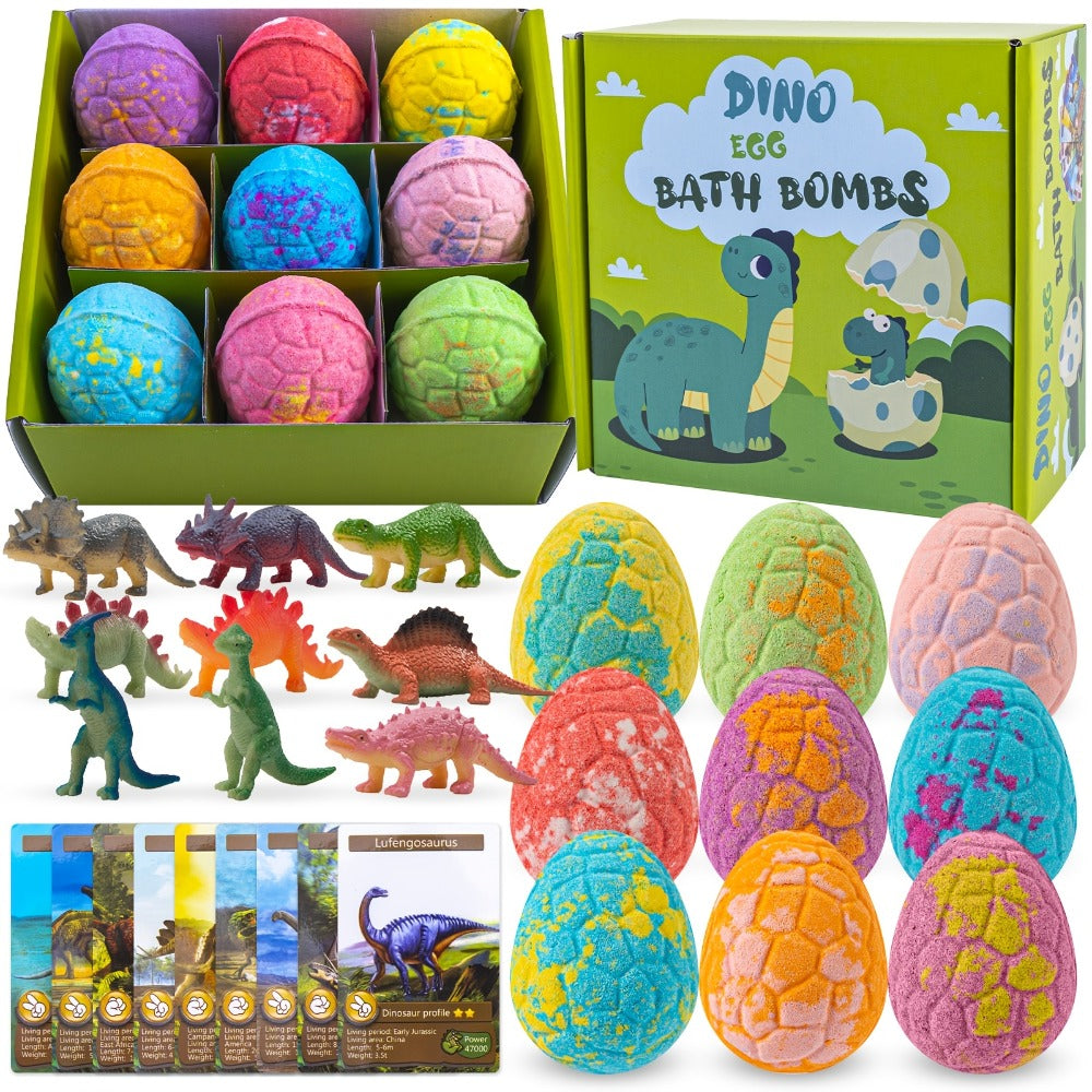 Dinosaur Egg Bath Bombs with Surprise Inside 9 Pack – Kids Fizzy Bath Balls with Hidden Dinosaur Toy — image 3
