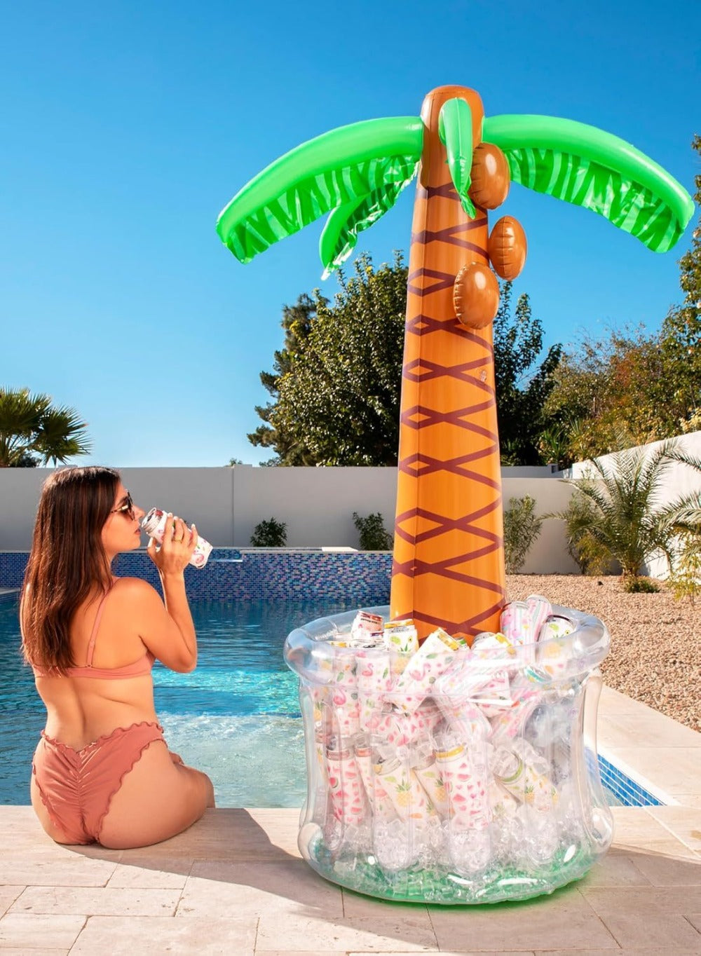 5FT Inflatable Palm Tree Drink Cooler, Tropical Beverage Ice Bucket for Luau Hawaiian Pool Party Decorations — image 14