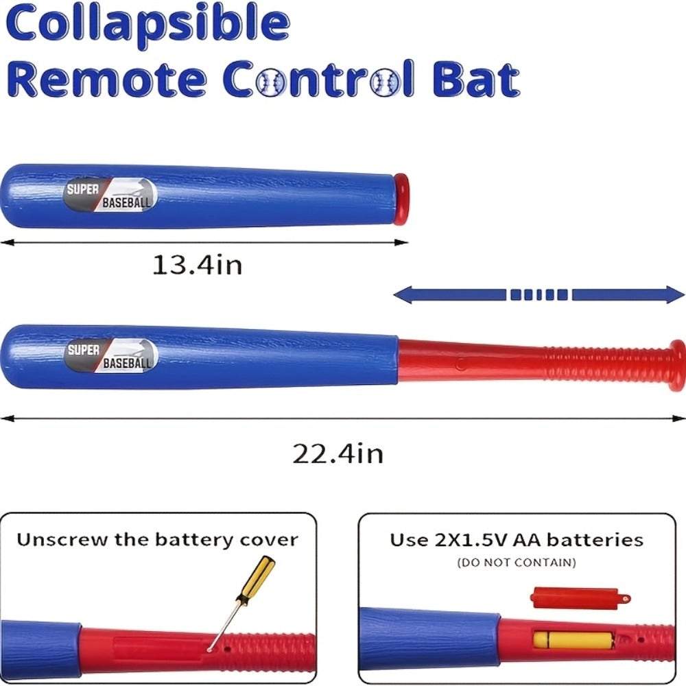 Kids Baseball Pitching Machine Toy Set, Children's Baseball Trainer with Bat, Ball Machine & 10 Balls — image 13