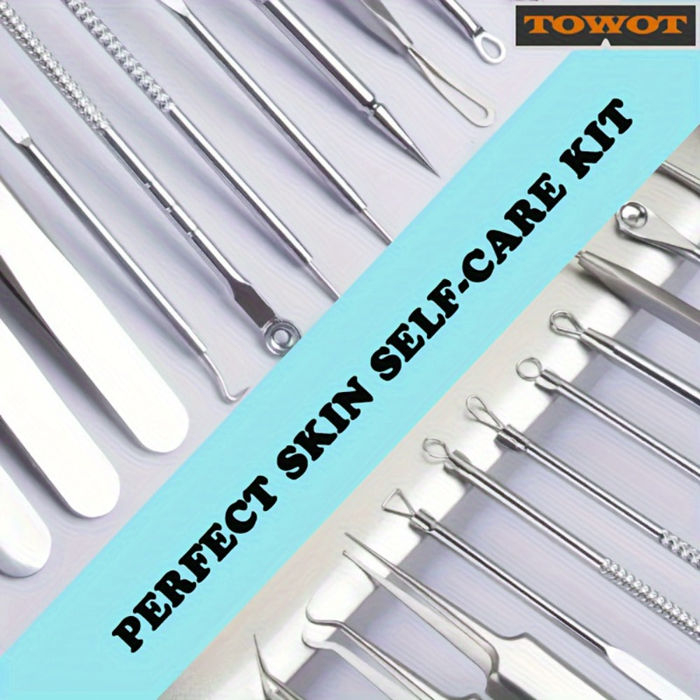 Blackhead Remover Tool Kit 11PCS Stainless Steel Pimple Popper Extractor - Professional for Bath Time, Home Spa and Personal 