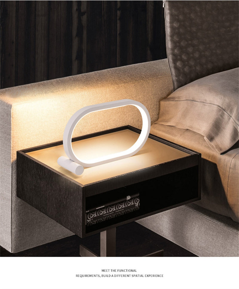 Usb Plug-In Lamp Oval Acrylic Lamp Touch Control Dimmable Modern Simple Creative Night Lamp Bedside Reading Lamp Desk Table Led