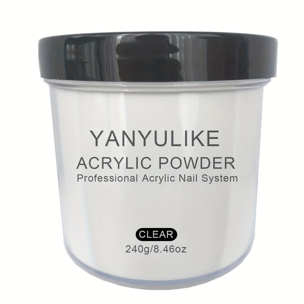 240g Acrylic Nail Powder Jar in Clear, Pink, Nude or White for Use with Compatible Acrylic Liquid — image 13