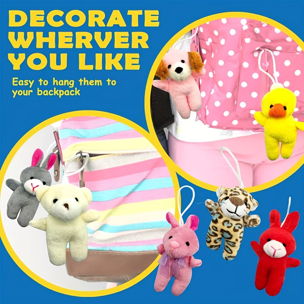 24-Piece Assorted Mini Plush Animal Set with 2–3 Inch Figures, Hanging Loops and Random-Color Option — image 3