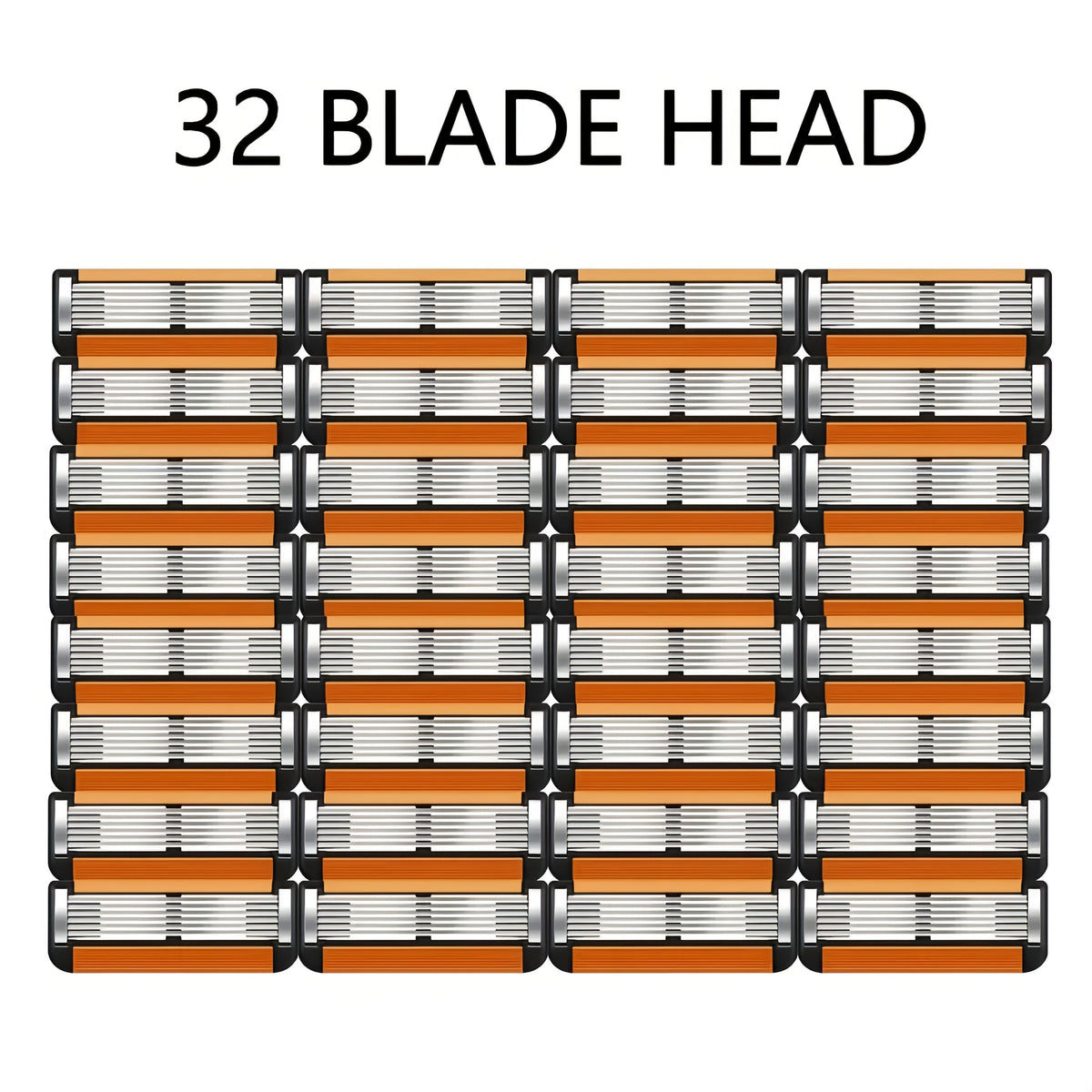 Fusion 5 Compatible Razor Blade Refills 6-Layer Stainless Steel with Free Handle – Men's Replacement Shaving Cartridges for B