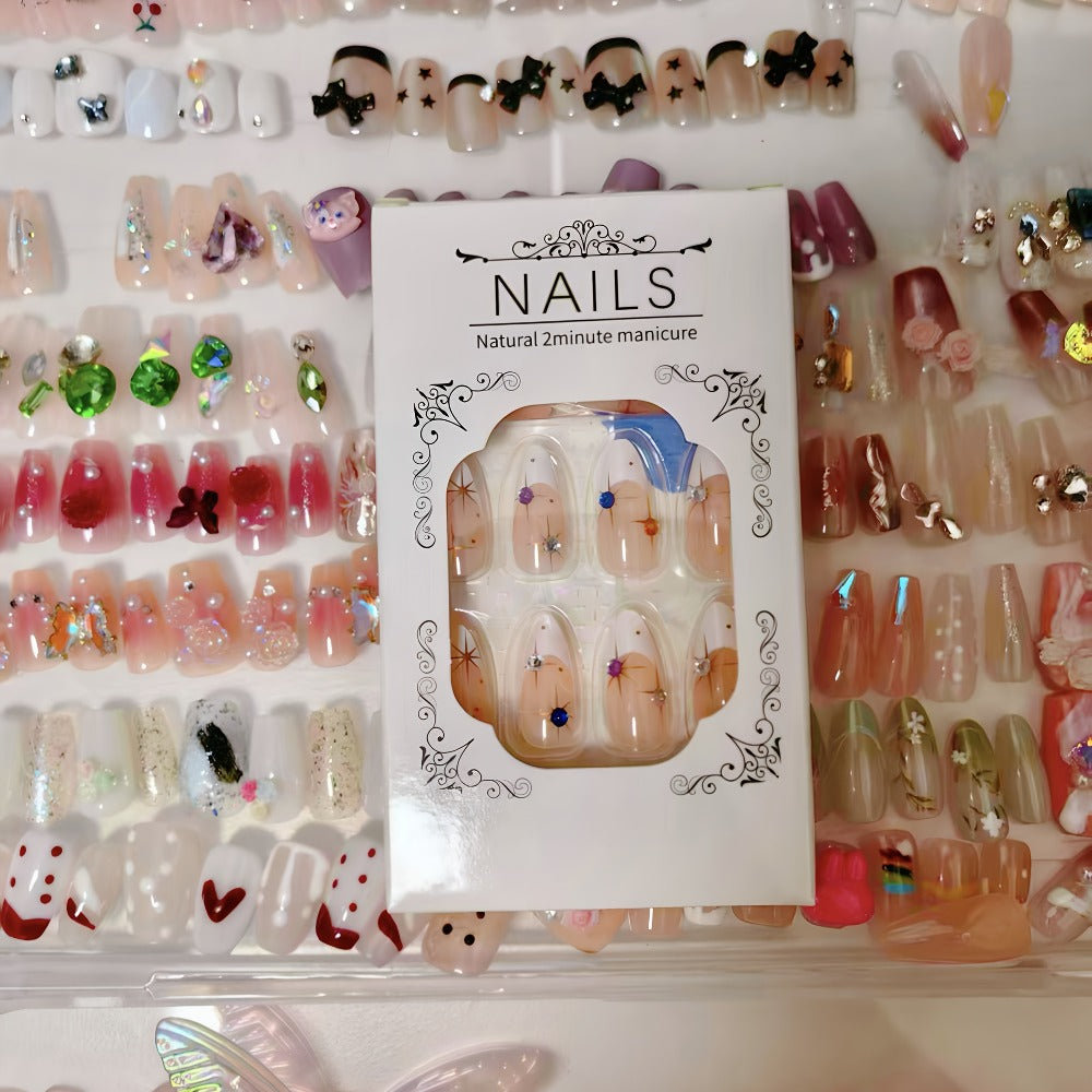 Press On Nails 96-Piece Long Full-Cover Set with Random Assorted Glossy Designs and Multi-Pack Options — image 2