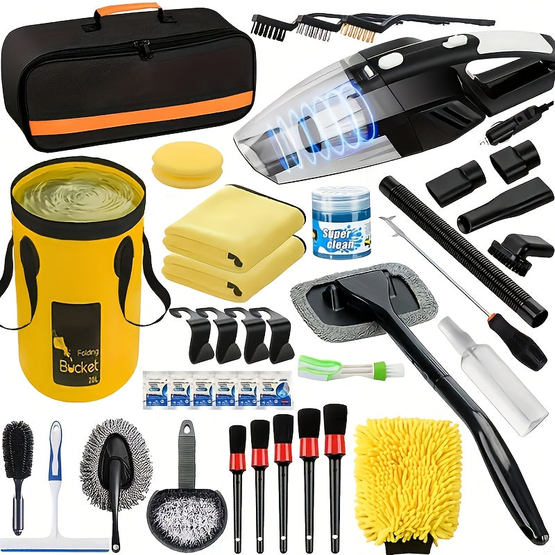 Car Cleaning Kit in 19 or 41-Piece Options with Brushes, Towels, Bucket and Selected Vacuum Tools — image 17