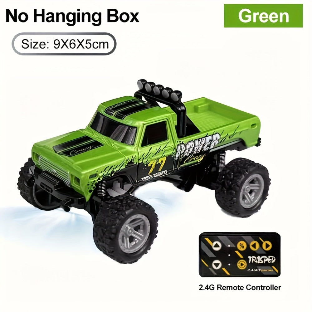 Remote Control Car, 1:64 Scale Alloy Mini Off-Road Truck with 2.4GHz Control, Shock Suspension, Running Lights and Five Color